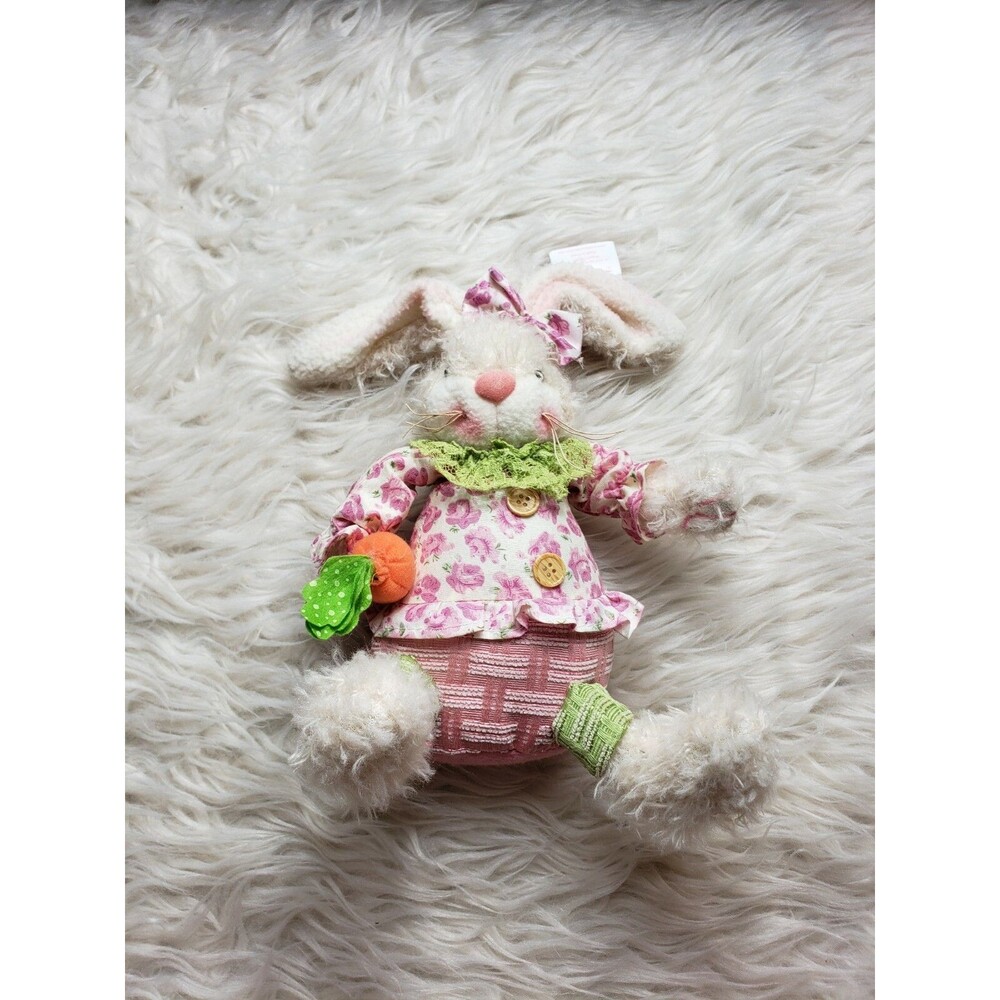 Burton & Burton 16" Sitting Rabbit Stuffed Animal Plush 2014 Bunny EASTER RARE